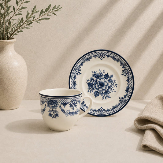 Avalora Blue Porcelain Tea Cup & Saucer Set 200ml | CL-2503KA-TC/A+B