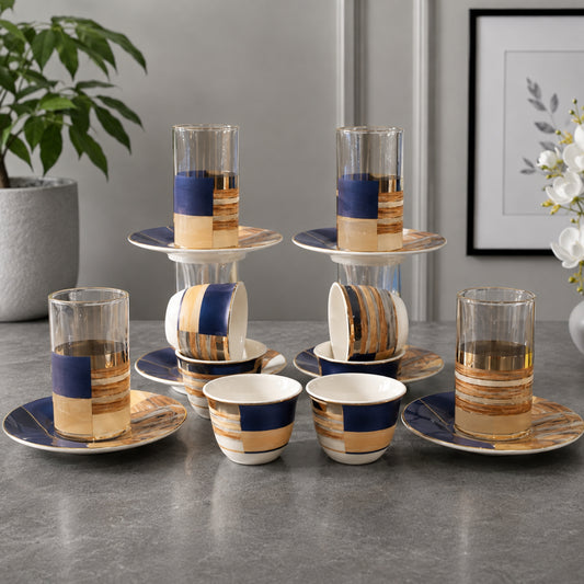 Elegant Tea & Cawa Cup Set 18 Pieces | 12891