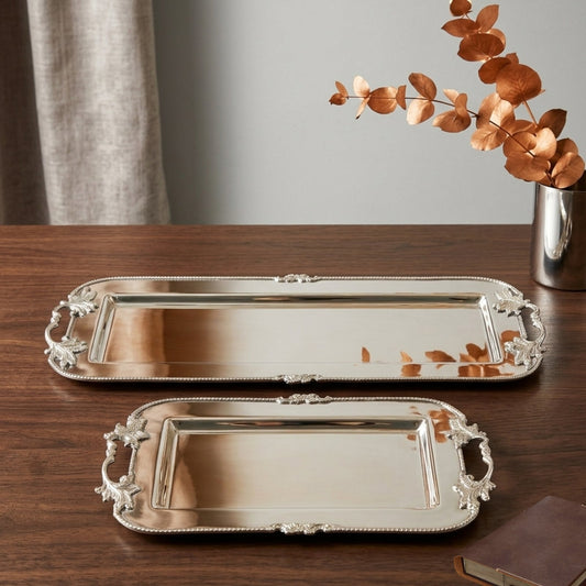 Stainless Steel Serving Tray – Silver Finish