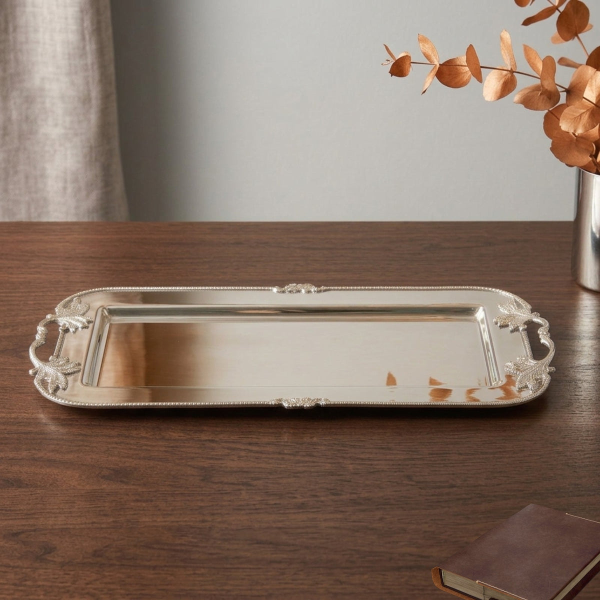 Stainless Steel Serving Tray – Silver Finish