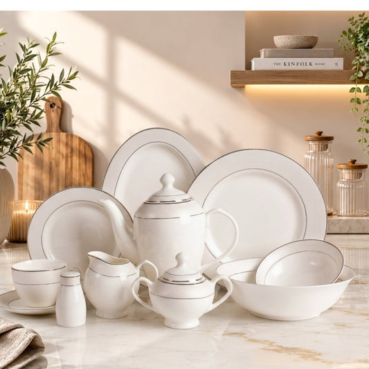 47-Piece Viceroy Bone China Dinner Set – Luxury Premium Dinnerware Collection