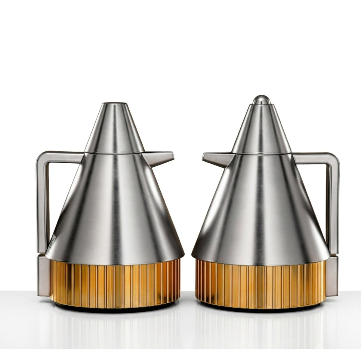 Vacuum Flask Set 1L &amp; 1L Matt Nickel &amp; Gold by Almarjan