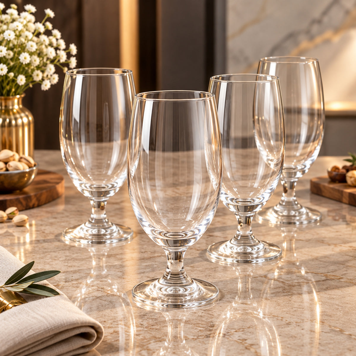 Ocean Classic Beer Glass 420ml – Clear Stemmed Glass
