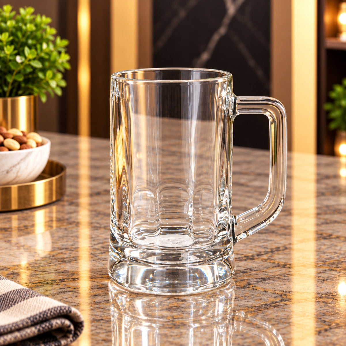 Ocean Munich Beer Mug 355ml – Clear Glass Mug with Handle