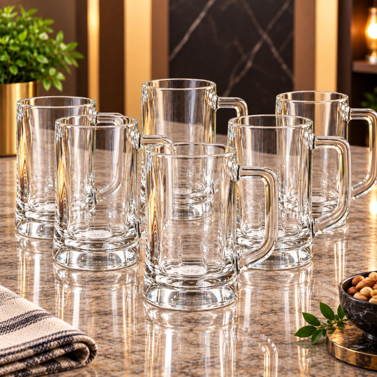 Ocean Munich Beer Mug 355ml – Clear Glass Mug with Handle