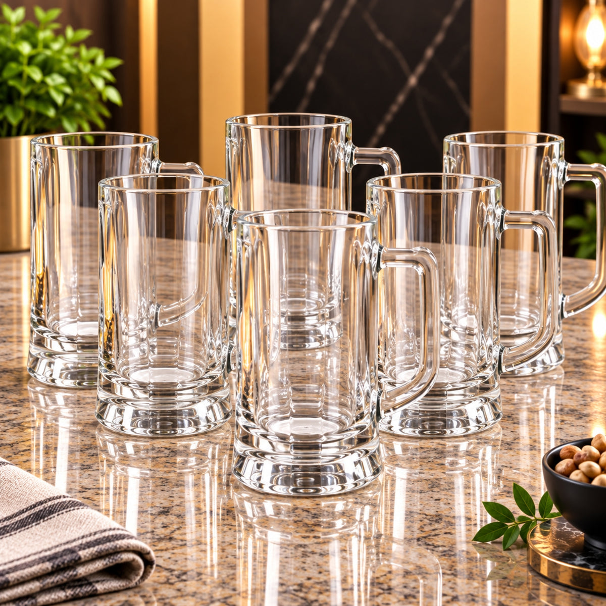 Ocean Munich Beer Mug 640ml – Clear Glass Mug with Handle