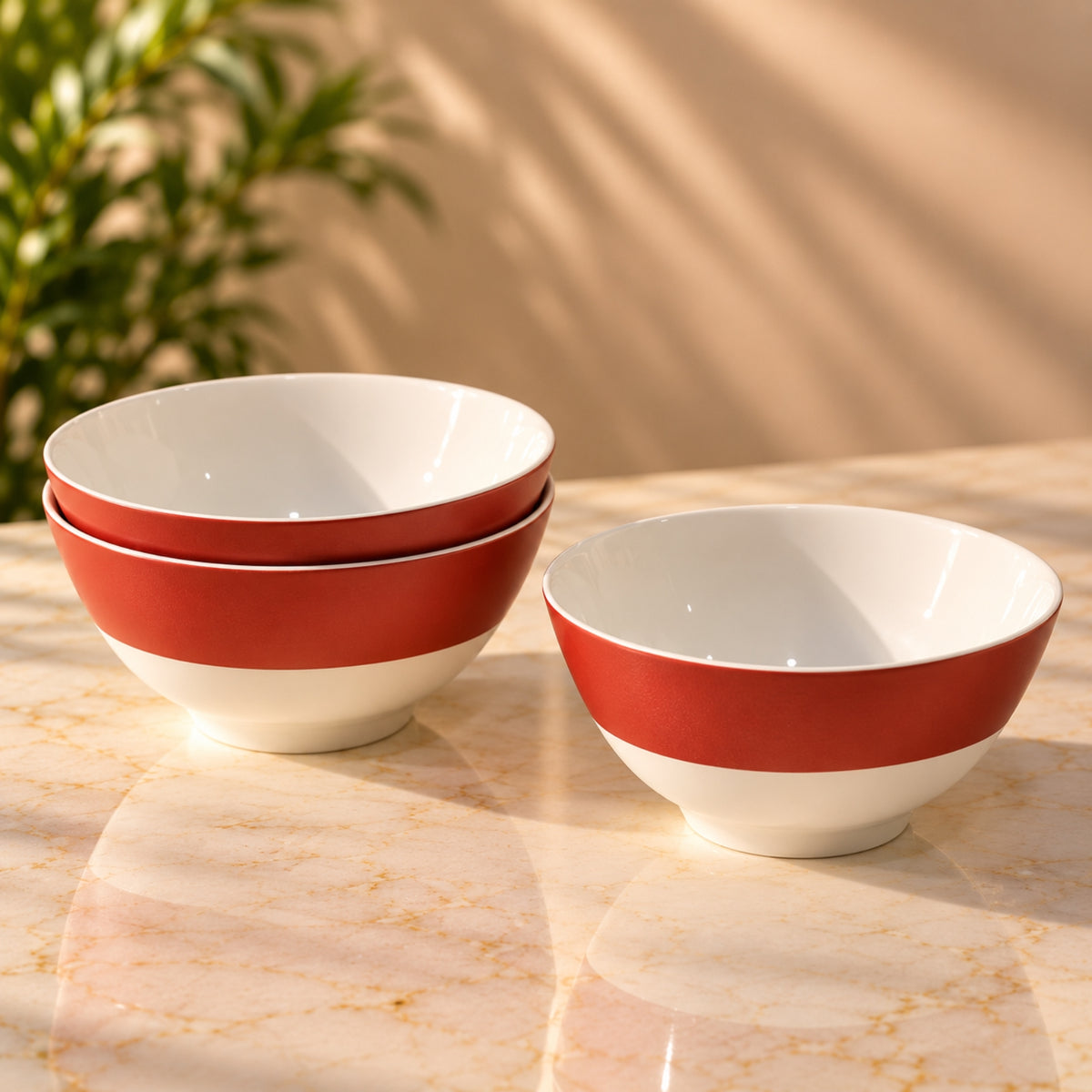 Pito Salad Bowl 6 Inch Red & White | Royal Mont Qatar