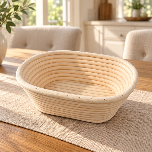 Natural Oval Bread Basket – 21 × 14 × 8 cm | Elegant Bread Serving Basket