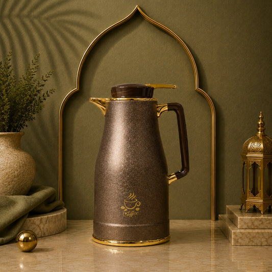 1L Brown & Gold Luxury Vacuum Flask