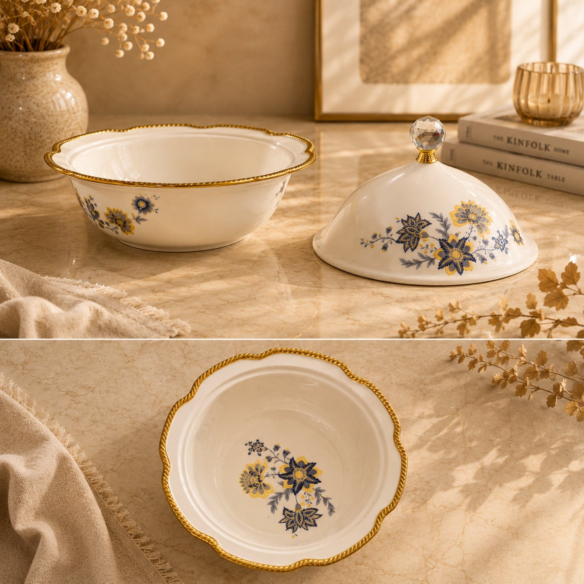 Luxury Porcelain Candy Pot with Lid 24cm | BRKH-6528