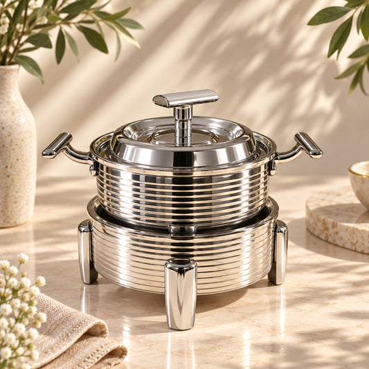 Luxury Stainless Steel Chafing Dish with Lid – 14 × 5.5cm