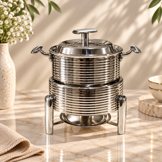 Luxury Stainless Steel Chafing Dish with Lid – 14 × 7.5cm