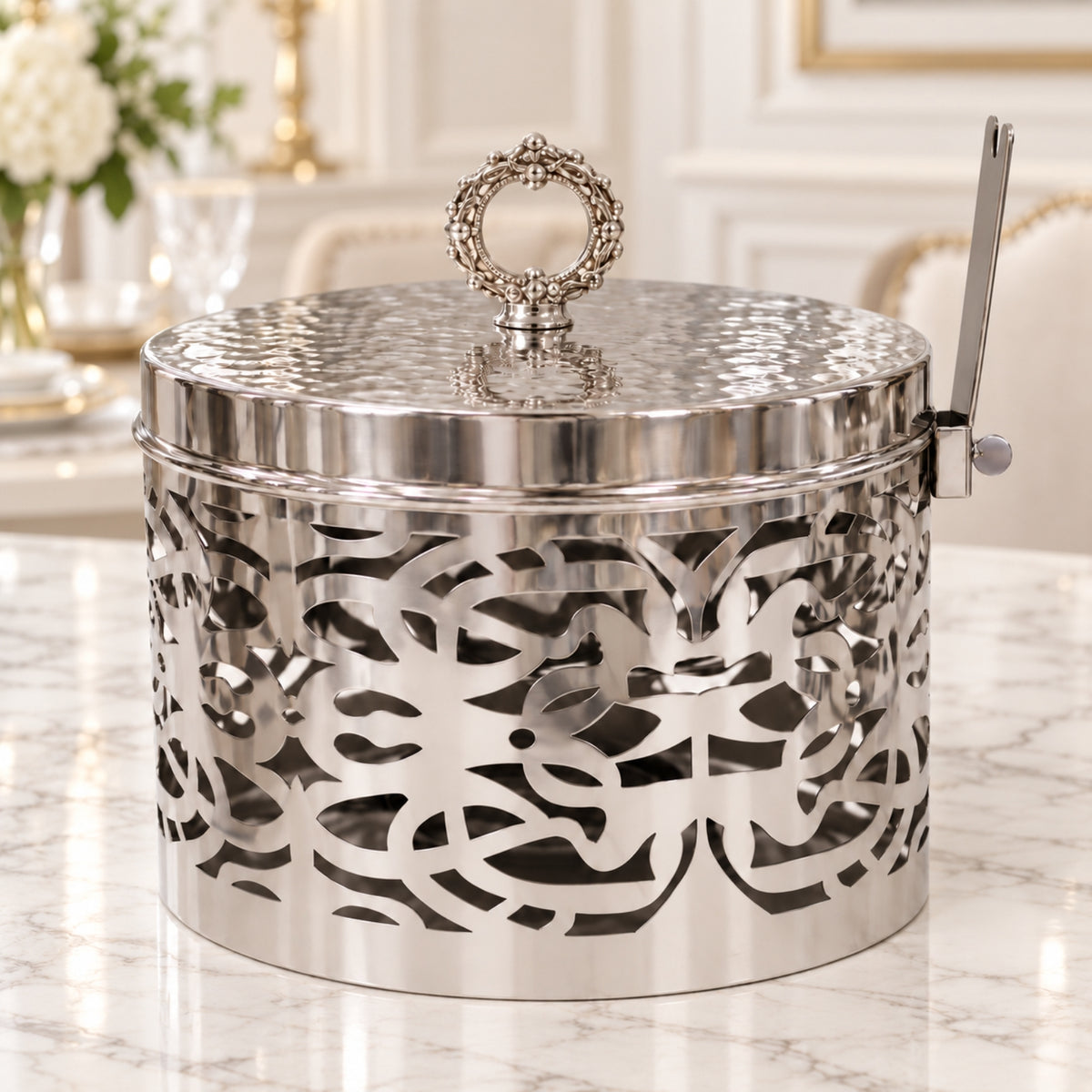 Silver Chafing Dish with Hinged Lid – Available in 1L, 2L & 4L