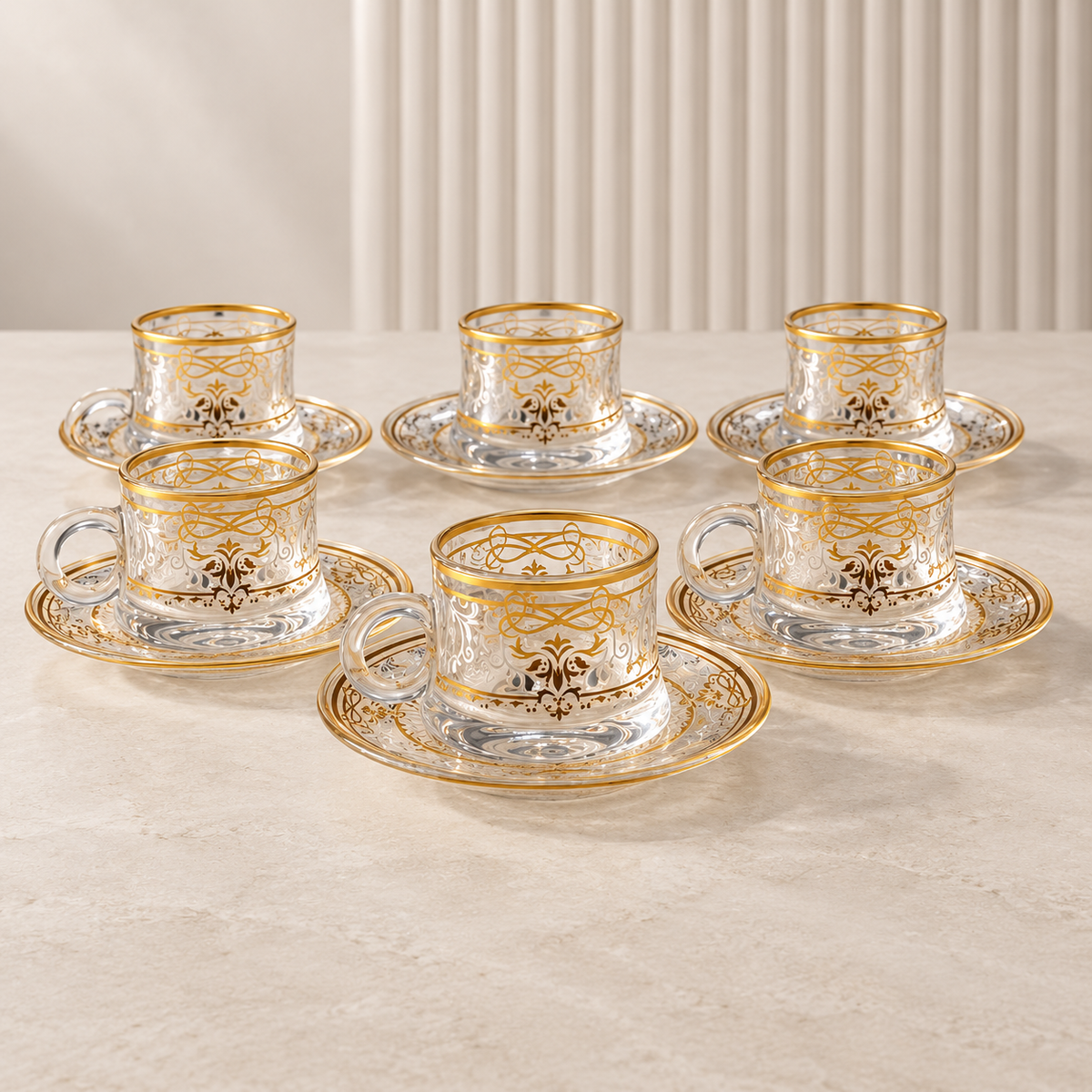 6-Piece Coffee Cup & Saucer Set – 12-Piece Elegant Coffee Set