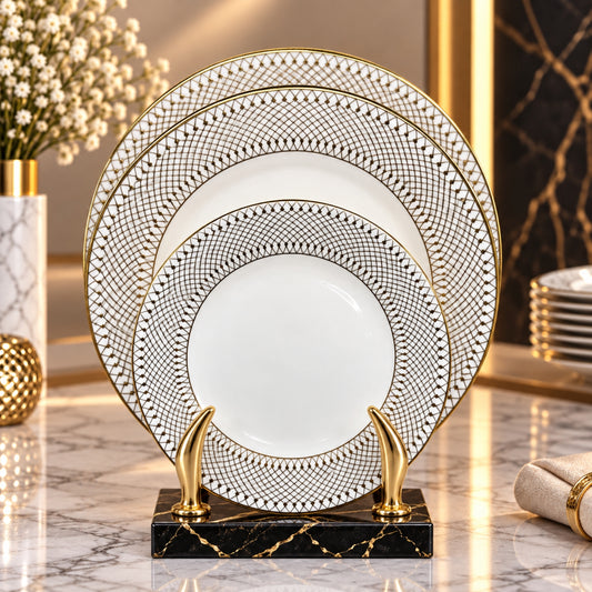 Luxury Gold Pattern Decorative Plates – 15", 20" & 26"