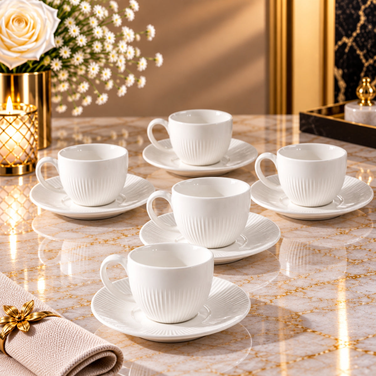 White Espresso Cup with Saucer – 90ml