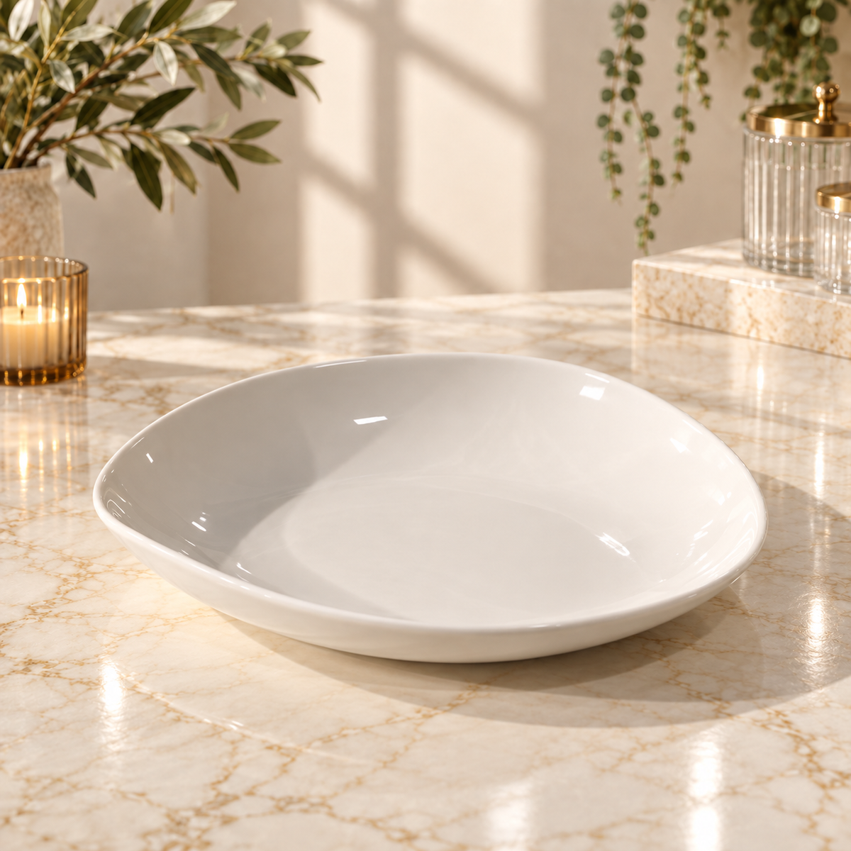 Fine Dine White Individual Bowl – Contemporary Glossy Tableware