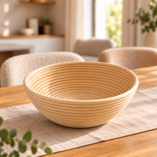 Natural Round Fruit Bowl – 23 × 8.5 cm | Elegant Fruit Serving Basket