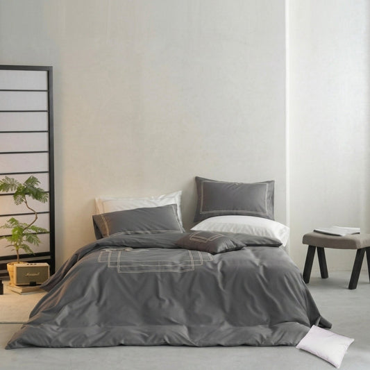 11 Piece Grey Duvet Cover & Bed Linen Set – Premium Microfibre Bedding