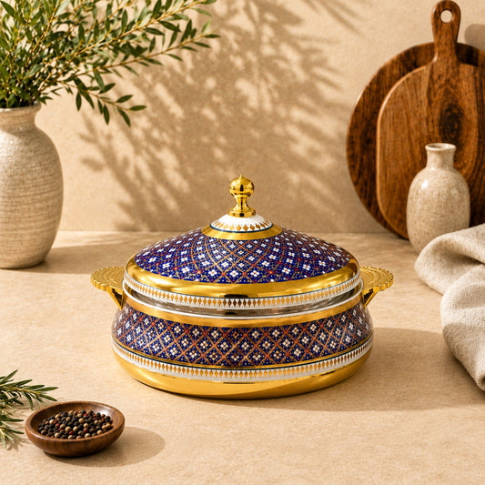 Blue & Gold Decorative Hot Pot – 3.5L & 4.5L