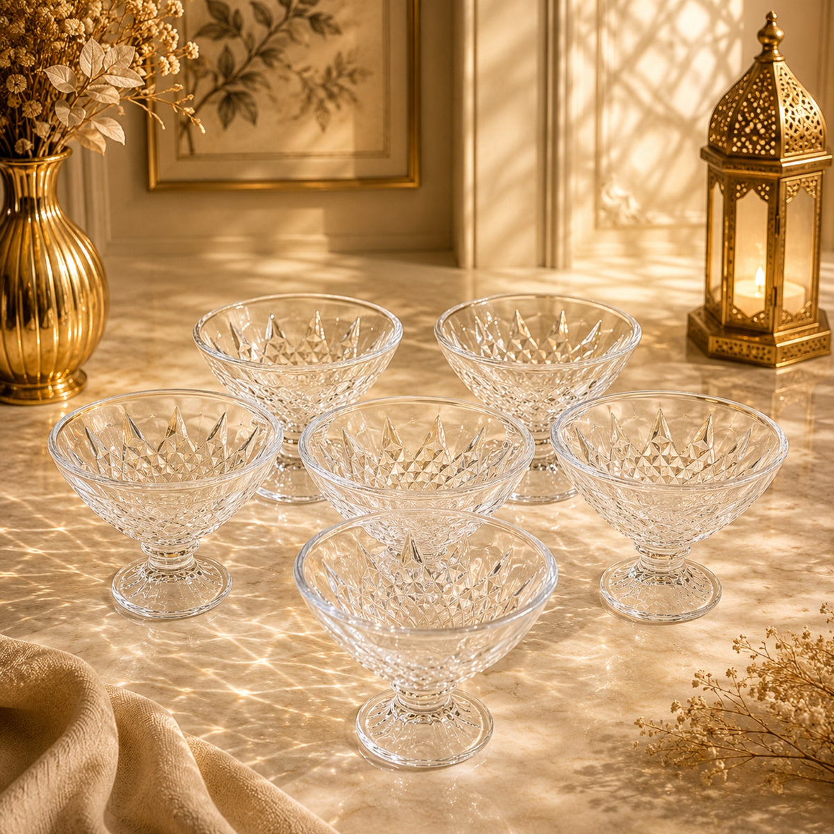 Glass Ice Cream & Dessert Cup Set 6 Pieces | Model 244