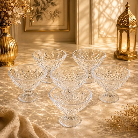 Glass Ice Cream & Dessert Cup Set 6 Pieces | Model 244