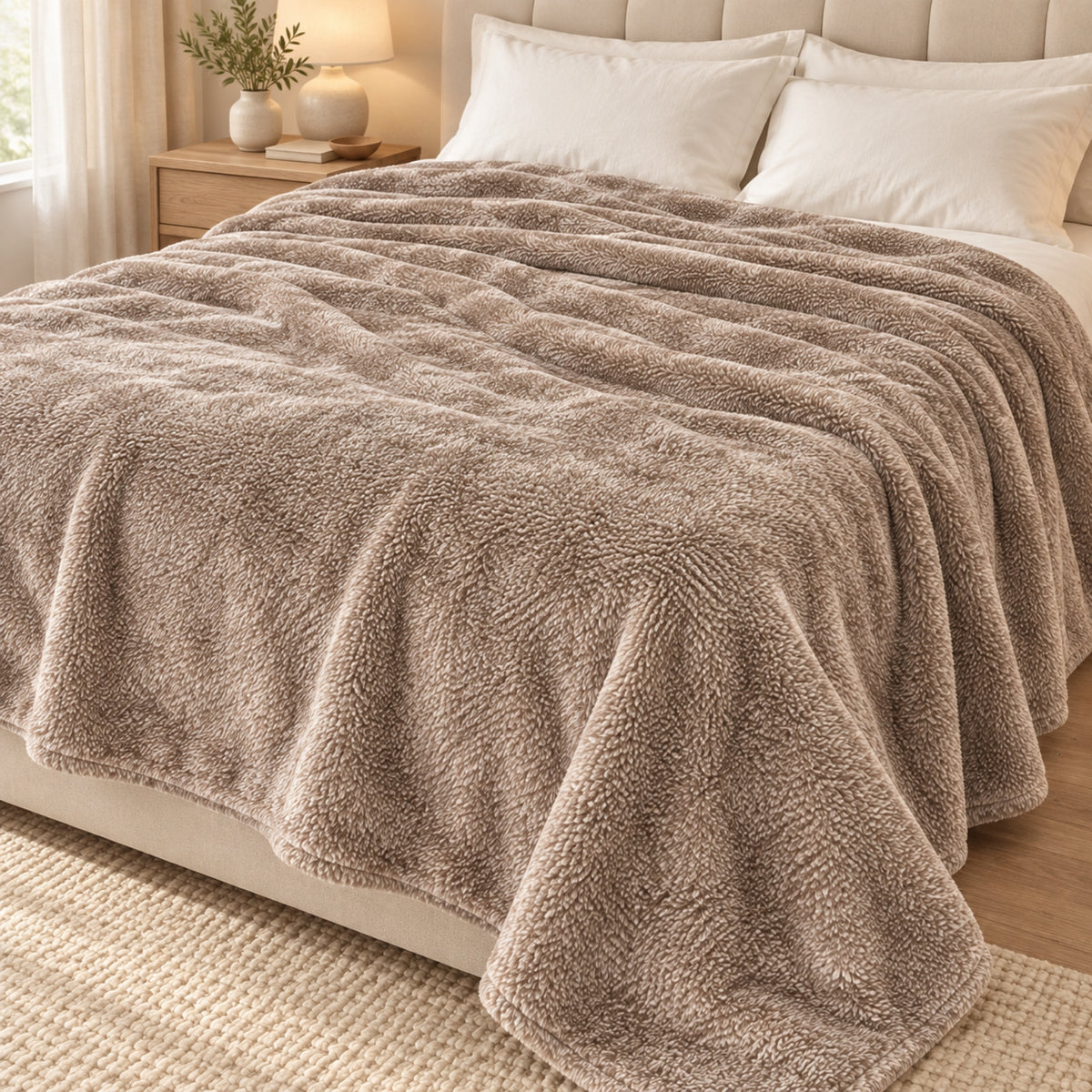 Lively Single Comfort Blanket – Khaki | 165 × 229 cm, 350 GSM