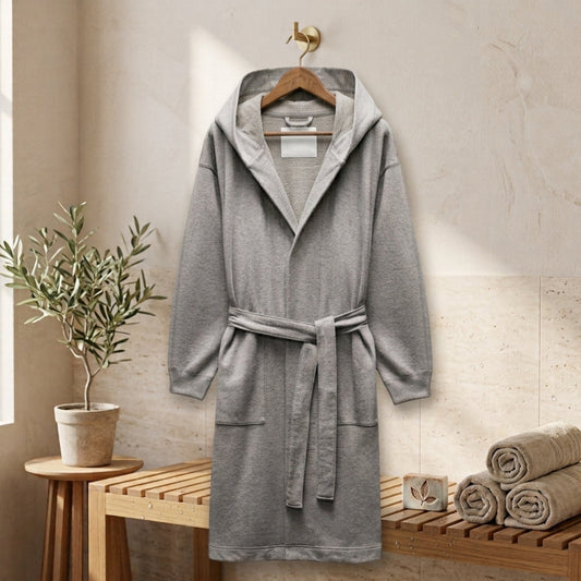 Knitted Sports Bathrobe – Luxury Sweatshirt Style Bathrobe