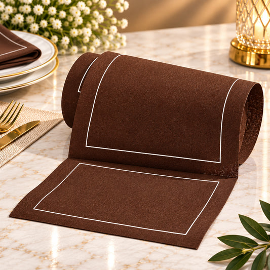 Premium Table Napkin Roll – 20 × 20 cm, 50 Pcs | Red, Brown & Blue