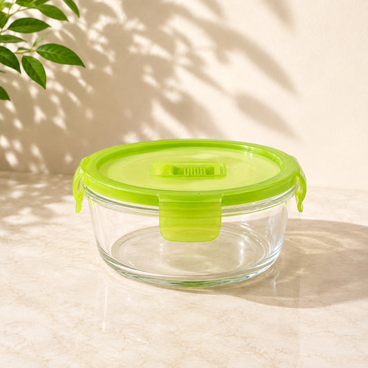 Pure Box Round Active Green Glass Food Container – 67cl