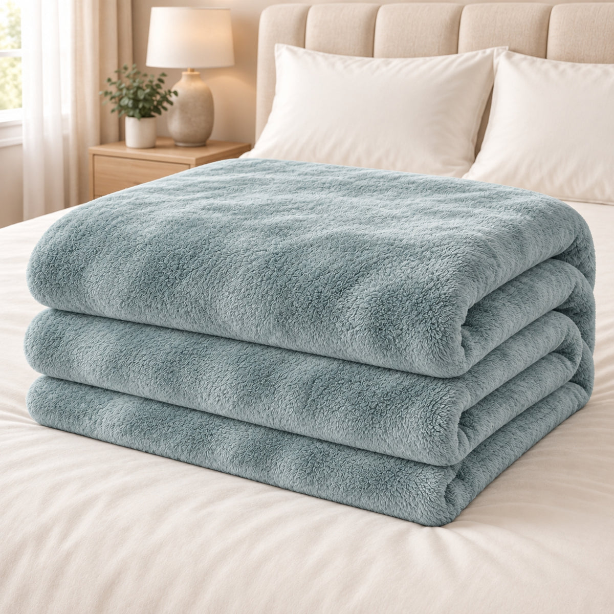 Premium Velvet Blanket – Sky Blue | 167 × 229 cm, 500 GSM