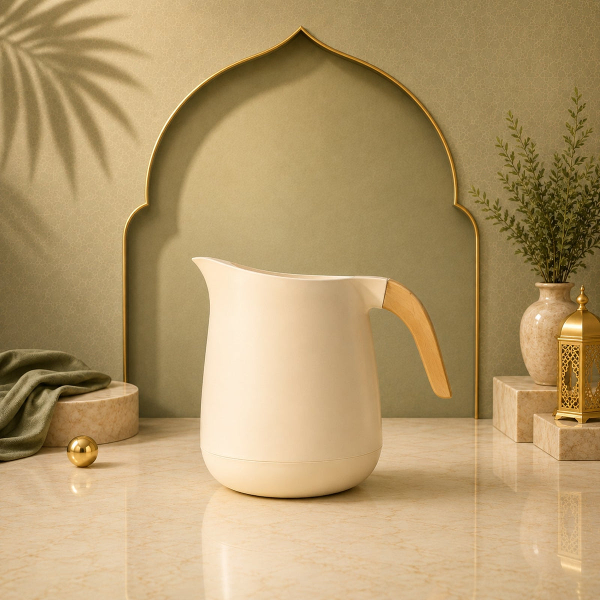 1L Cream & Ivory Vacuum Flask by Velvet | Model 48