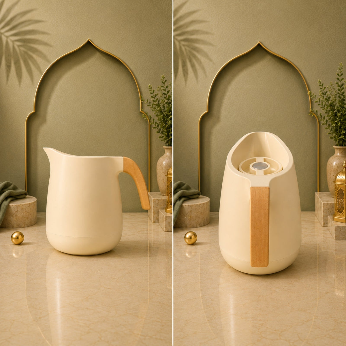 1L Cream & Ivory Vacuum Flask by Velvet | Model 48