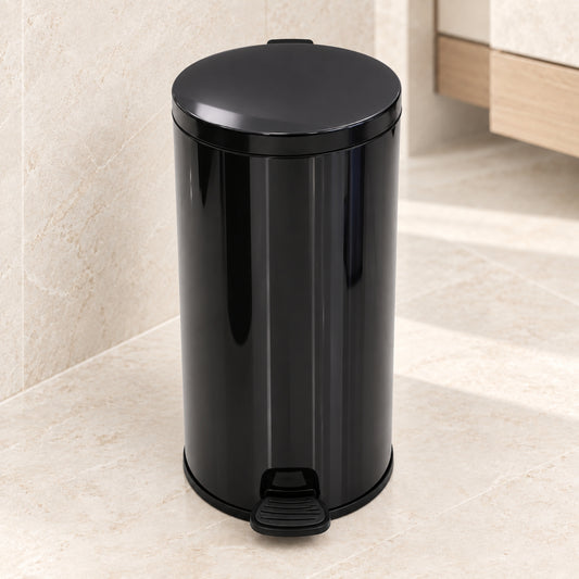 12L Stainless Steel Pedal Waste Bin – Black