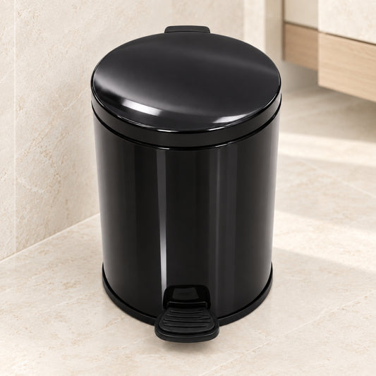 5L Stainless Steel Pedal Waste Bin – Black